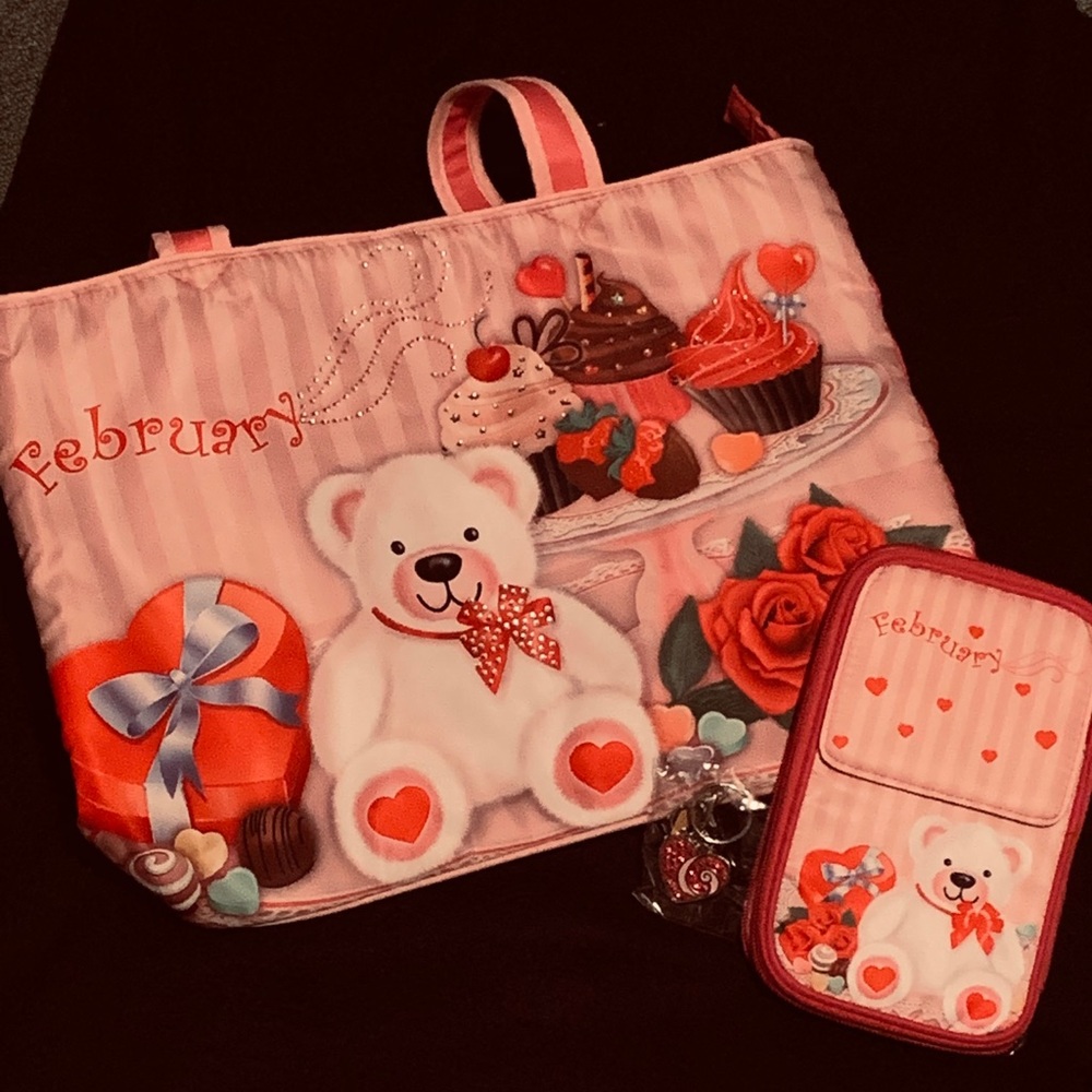 Purse matching wallet and key chain